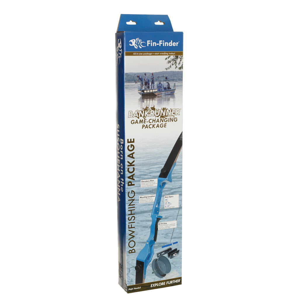 Fin Finder Bank Runner Bowfishing Recurve Package w/Drum Reel Package Blue 58 in. 35 lbs. RH